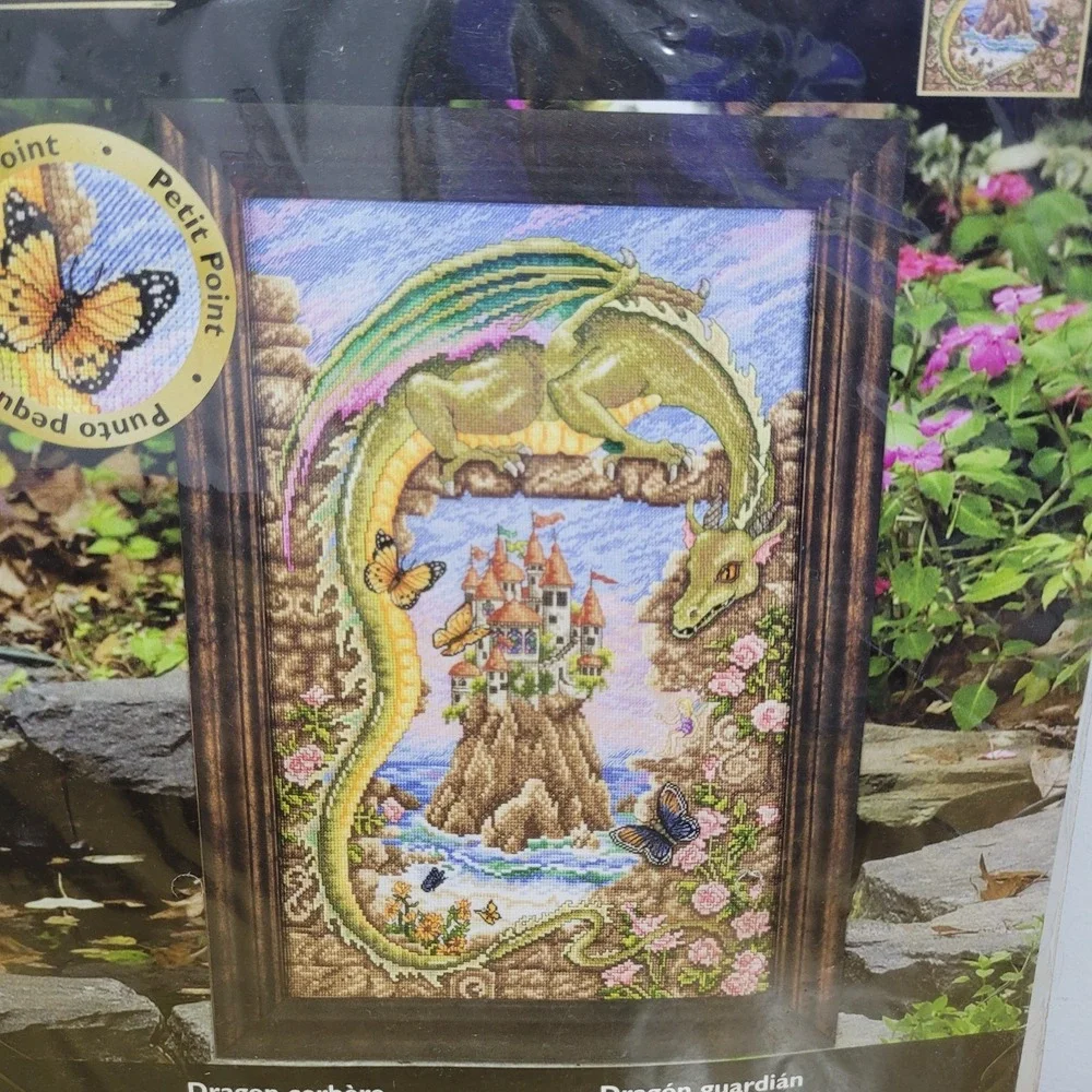 Plaid Bucilla Counted Cross Stitch Guardian Dragon 43586 New Sealed Castle